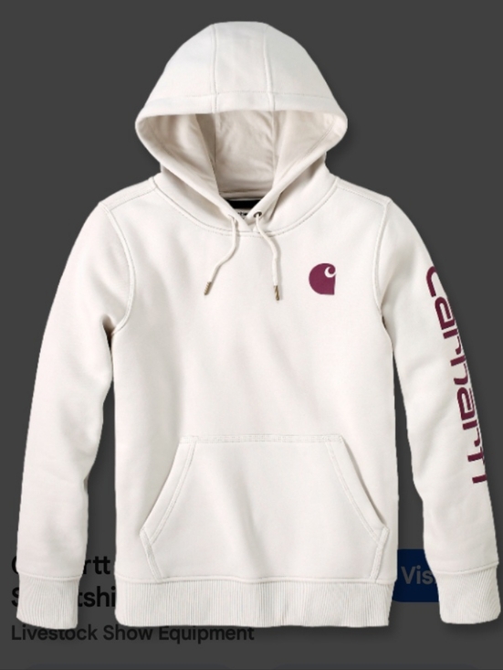 Carhartt Tops - Carhartt WOMENS Cream Hoodie with Purple/Wine Logo